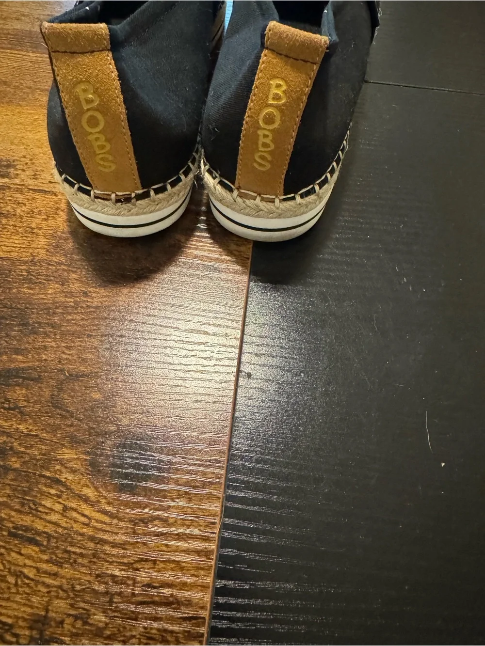 Skechers BOBS Black Espadrille Slip-On Flats in size 9.5